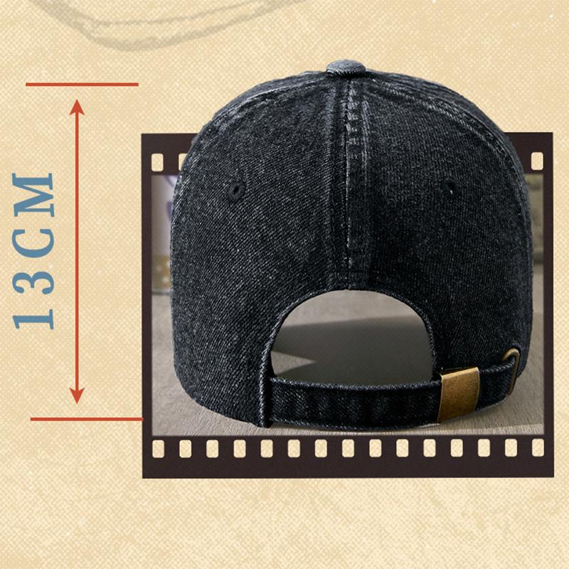 Cotton Trendy Retro Design Denim Baseball Cap Men's and Women's Fashion Luxury Outdoor Golf Sports Travel Cycling Soft Top Hat