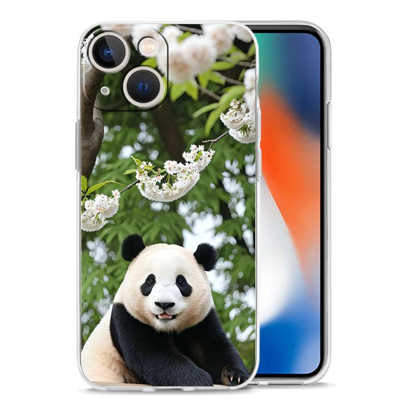 Чехол для телефона iPhone 15 14 13 12 Mini 11 Pro Max XS X XR 7 8 Plus прозрачный противоударный силиконовый чехол TPU Fubao panda
