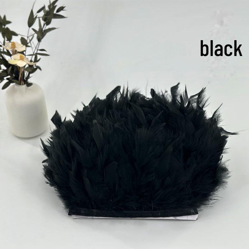 Red Lace Net Turkey Feather Strips for DIY Handmade Wedding Dance Costumes and Decorations