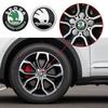 RUDX8 4Pcs 56mm Car Wheel Center Hub Caps Badge Sticker Decals Accessories For skoda 3 2 VRS Vision Kodiaq Favorit Rapid Octavia A5 A7