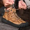 Мужская уличная походная обувь из натуральной кожи с высоким берцем, повседневная обувь
