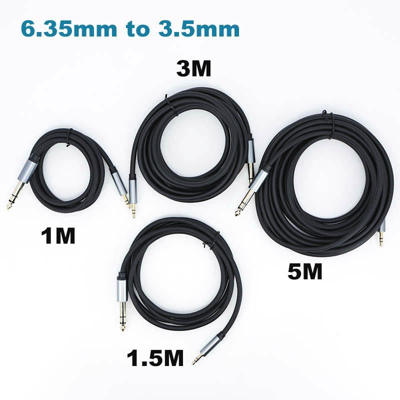 6.35mm to 3.5mm male audio TRS Cable Gold-Plated 6.5 1/4 inch stereo Male to 3.5 Stereo Male Heavy Duty Stereo Aux Jack cord