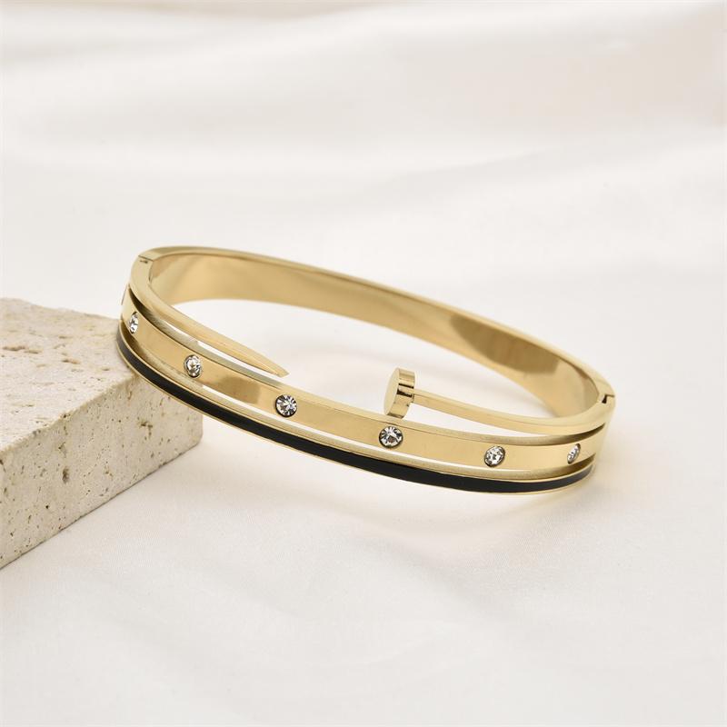 Браслет из нержавеющей стали с белым кубическим цирконием, браслет-стрела в виде креста для женщин, весенняя цепочка-манжета, роскошные ювелирные изделия