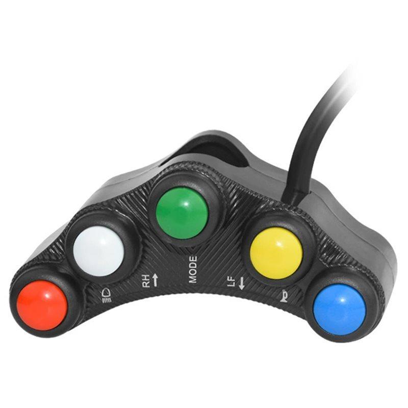 Simple Motorcycle Handle Bar Control Button 7-In-1 Waterproof Multifunctional Stop Start Functionality Handlebar