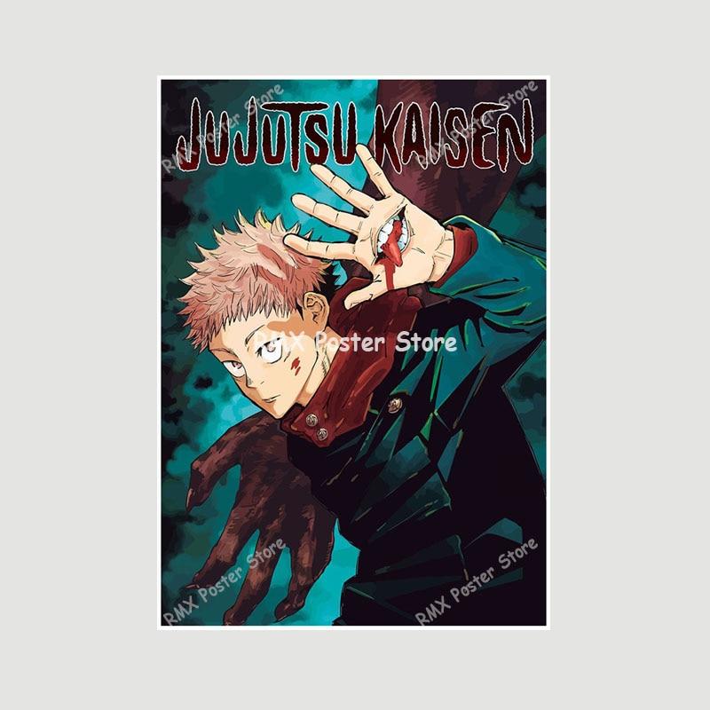 Белые бумажные постеры Jujutsu Kaisen, японские классические аниме-принты, украшение для дома, настенные наклейки, декор для гостиной, бара