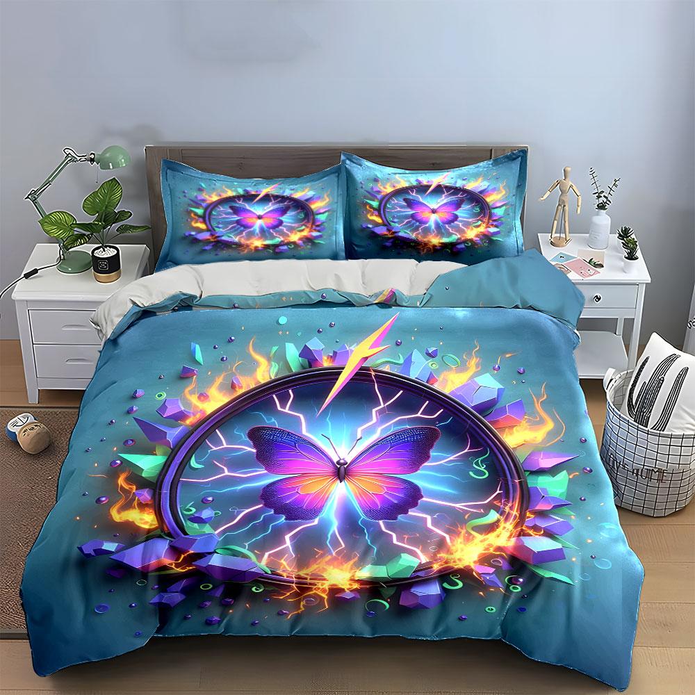 Electric butterfly explosion fantasy. Bedding sets Duvet covers Pillowcases(1* Duvet Cover 2* Pillowcases without duvet insert)
