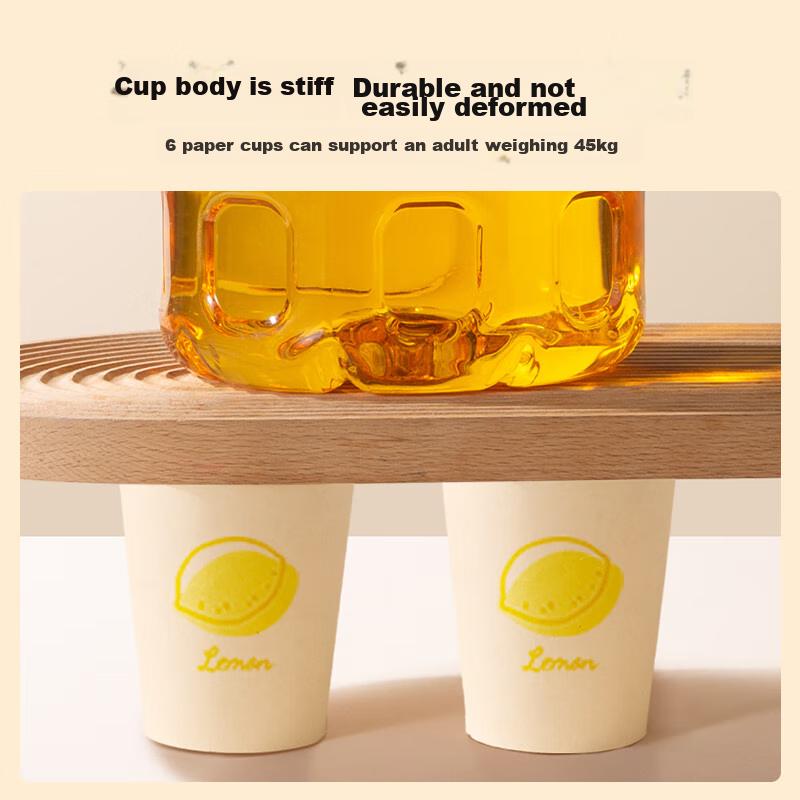 JD Original Disposable Paper Cups, Thickened Food-Grade Barbecue Camping Business Home Water Cups 230ml [50 Pieces]