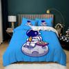 Astronaut Duvet Cover Set King Size Cartoon Astronaut Star Moon Pattern Bedding Set Microfiber Space Theme Full Twin Quilt Cover
