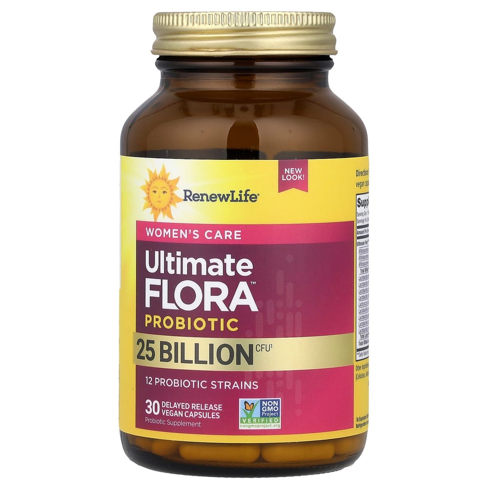 Renew Life Ultimate Flora Probiotic 25 Billion Veggie Capsules, 30 Count