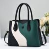 Женская контрастная сумка, большая вместимость, модная сумка через плечо с цветными блоками