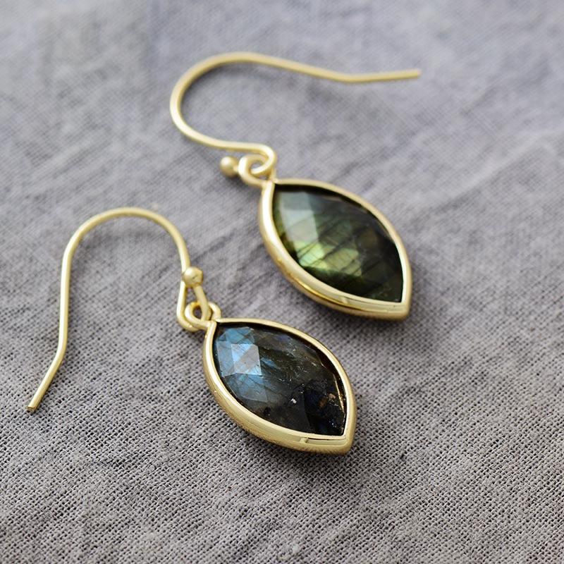 BLINGBAY женские серьги-капли из натурального камня, новые богемные серьги-капли с лабрадоритом, модные аксессуары, современные ювелирные изделия, подарки