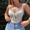 Новый летний повседневный темпераментный облегающий сексуальный жилет футболка без рукавов подтяжки универсальный топ без бретелек для женщин