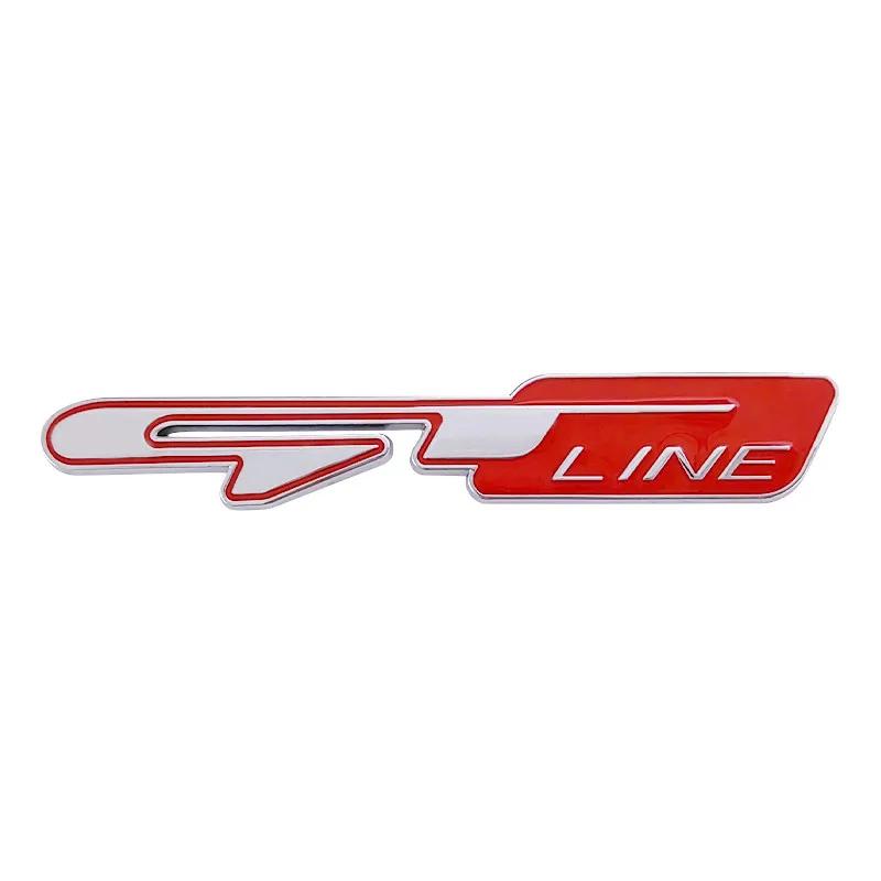AANA1 3D Metal GT Line Letter Car Rear Trunk Emblem Badge Sticker Styling Accessories For Kia Sportage Picanto RIO Stonic K5 Proceed