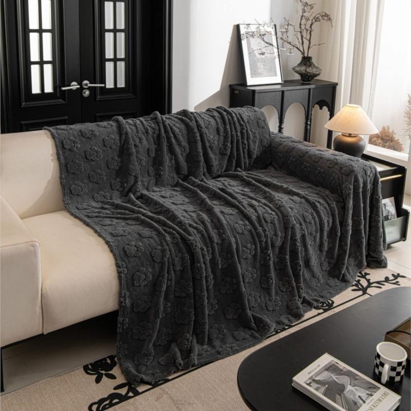 Funda Sofa Living Room Footprint Jacquard Толстый теплый диванный плед Зимний чехол Sherpa для кемпинга и пикника