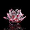 European Style Crystal Lotus Heart Ornament for Temple Living Room Office Desk Jewelry Cabinet Decoration Small Craft Flower