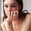 APM Monaco ring [Romantic Confession] Dense, fashionable and elegant crystal-set diamond and pearl, exquisite, luxurious and bright gold/white 52