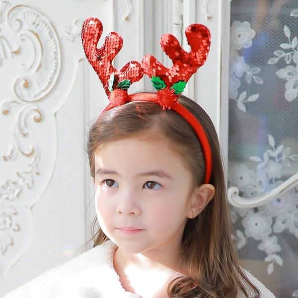 Блестящая повязка на голову Rudolph красная для рождественской вечеринки