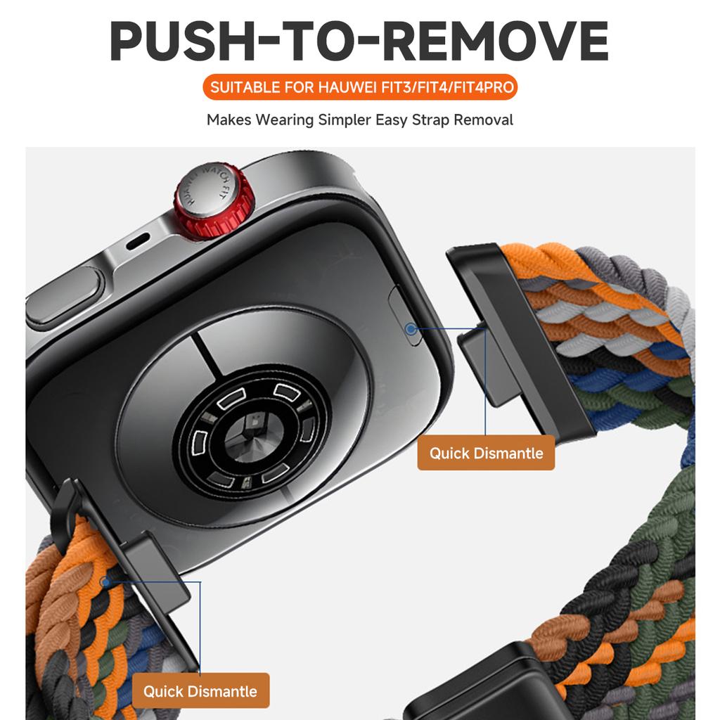 Magnetic Woven Nylon Strap for Huawei Watch Fit3/4/4 Pro/5/5 Pro Wristband Bracelet for Huawei Watch Fit 5 Watchband Accessories