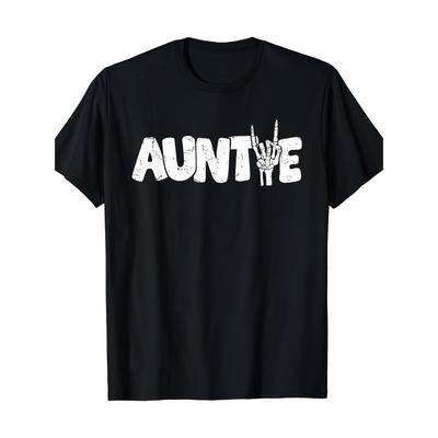 Cool Auntie Skeleton Hand Graphic Tshirt For Men Oversized Cotton Tee