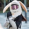 Solid Color Masks Hood Beanies Cartoon Helmet Hat Casual Rabbit Ear Balaclava Hat  Female
