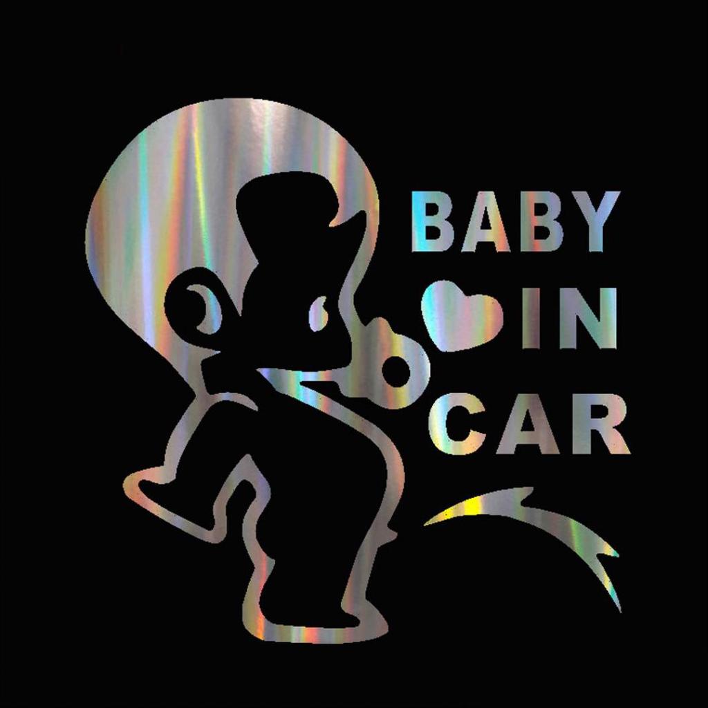 Голографическая наклейка на стекло автомобиля с предупреждением о наличии ребенка в машине