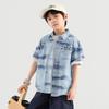 Duoduojia Boys' Summer Short-Sleeve Casual Shirt with Landscape Print
