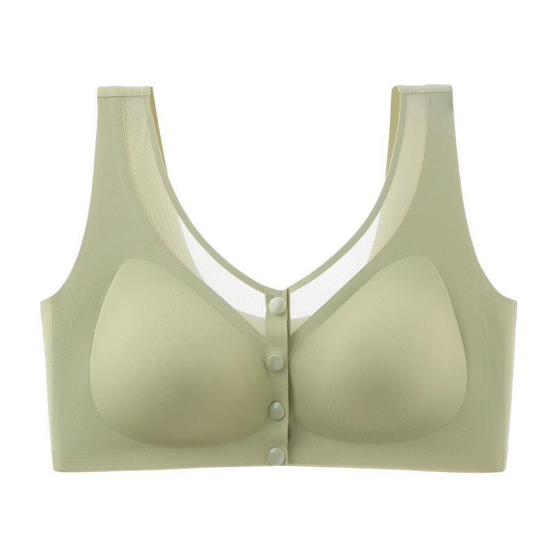 Бюстгальтер на пуговицах спереди, женский бюстгальтер на косточках, жилетного типа, бесшовный, больших размеров, летний тонкий бюстгальтер