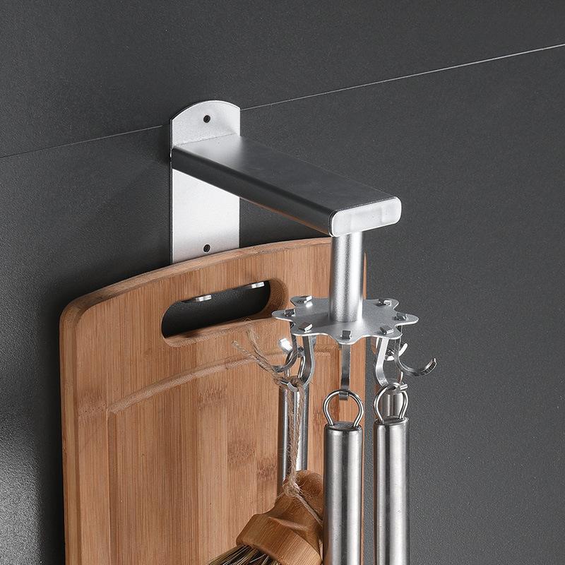 Вращающийся крючок для кухни, без перфорации, вращающаяся на 360 градусов стойка, настенная креативная стойка для хранения шпателей, стойка для хранения в ванной комнате