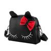 Cartoon Cat Backpack Fashion Crossbody Shoulder Bag Backpack Bags For Kids Little Girls (black)