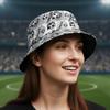 Folding Soccer Pattern Bucket Cap Korean Style Football Fisherman Hat Sunscreen Basin Cap  Women