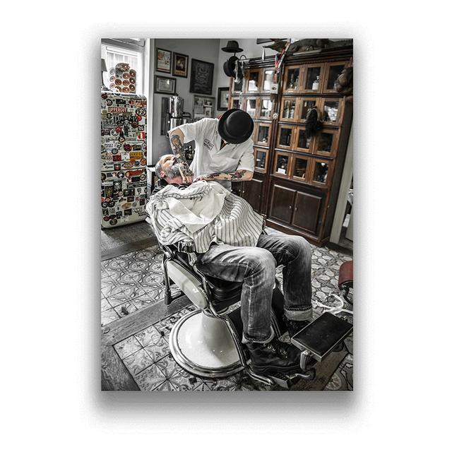 Винтажный набор холстов для парикмахерской - Трио современных эстетичных принтов для украшения салона