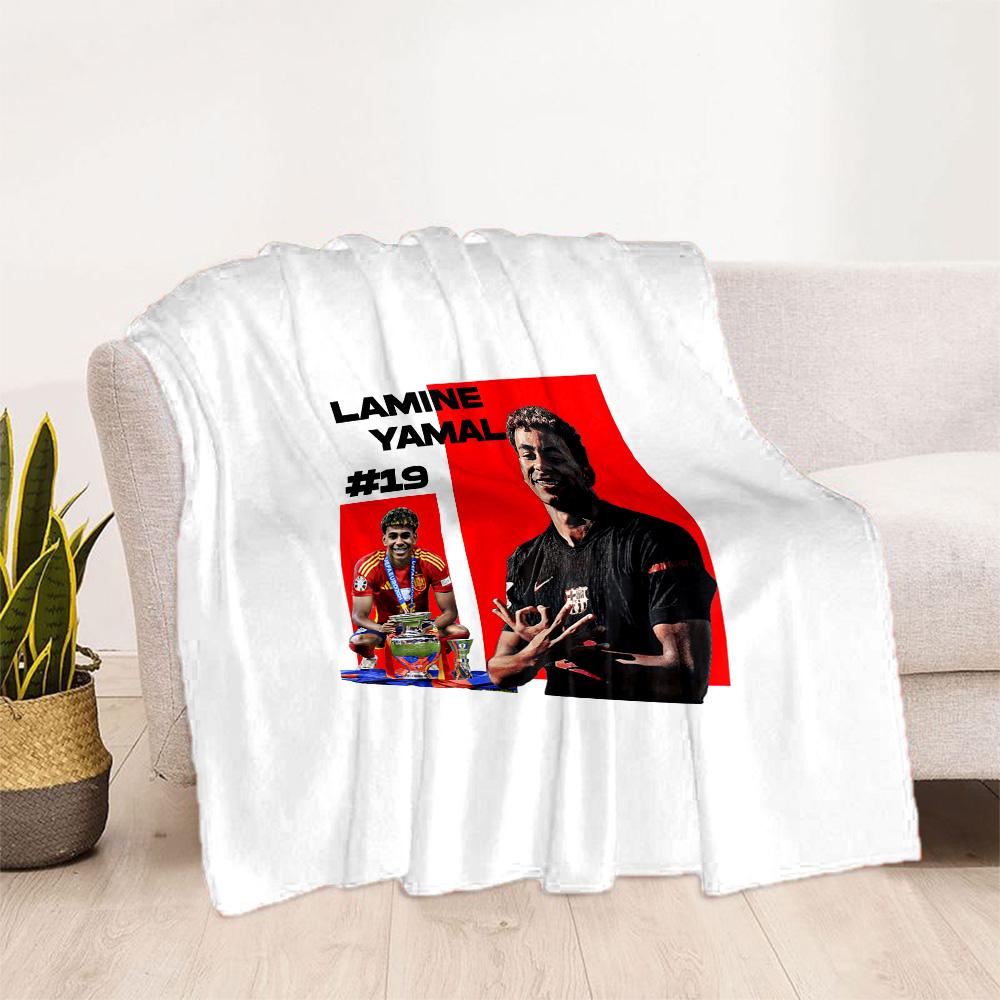 Lamine Yamal's Barcelona Players Celebration Blanket Comfortable Suitable for Chair Seaside Livingroom for All Occasions Warmthful Decor Gifts For Fam