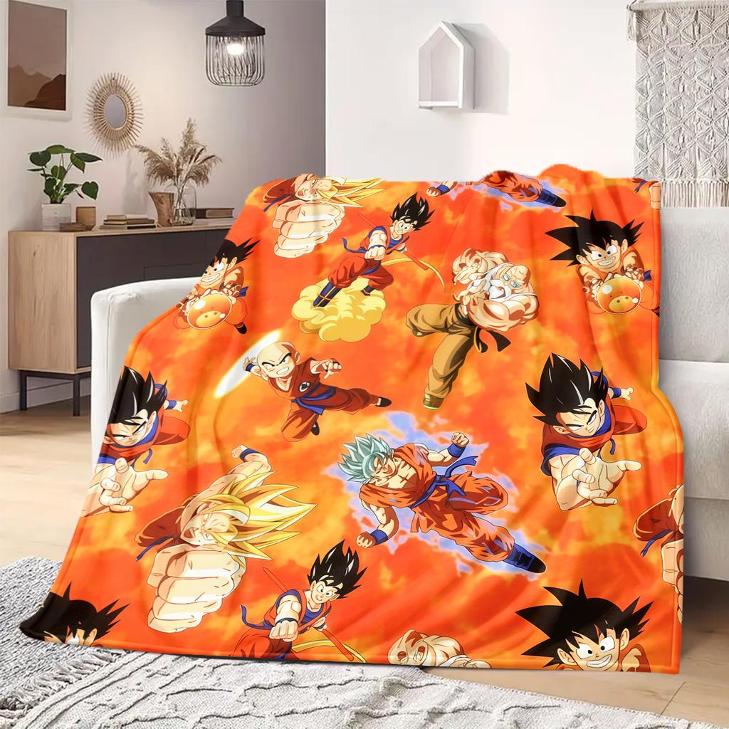 Son Goku Print Blanket Warm Comfortable Flannel Blanket Suitable for Bedrooms,Sofas, Beds,Chairs,Travel -QIAO133