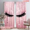 2pcs,2D Plane Printing Popular Curtains Glitter Glam Eyes Durable Polyester (without Rod) Decorations Outdoor for Bedroom Living