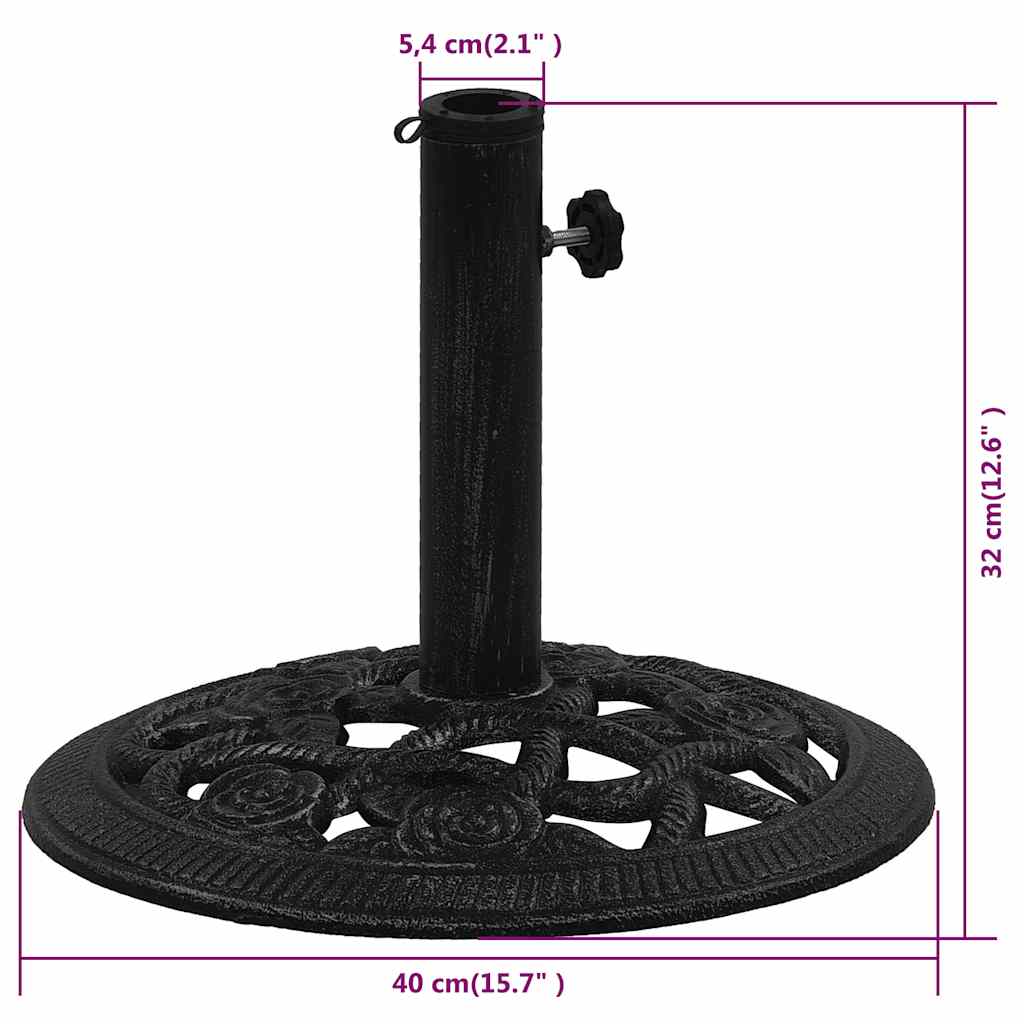 Vidaxl Podstawa Pod Parasol, Czarna, 40X40X32 Cm, Żeliwo