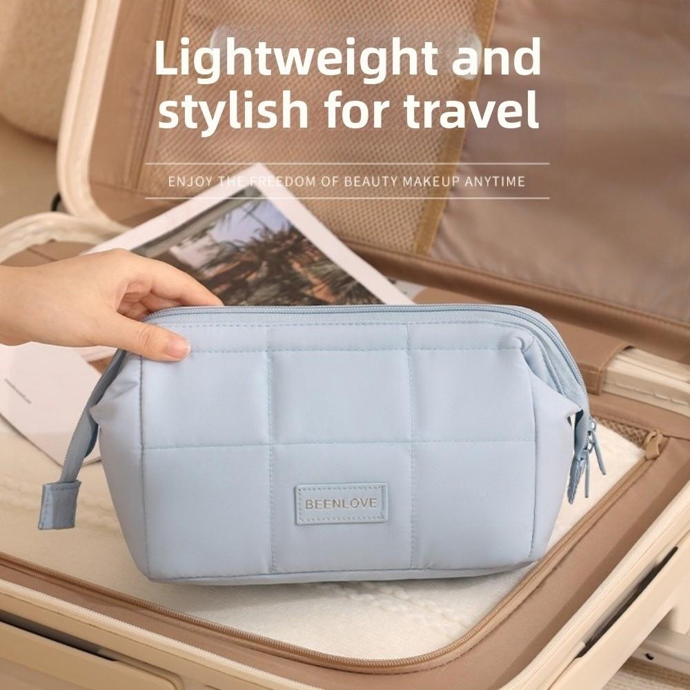 Handheld Makeup Organizer Wide-open Toiletry Storage Bag Trendy Women Cosmetic Bag Travel