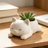 3D-печатный цветочный горшок для кошек Лежащий котенок Суккуленты Травяные растения Горшок-контейнер для дома В помещении На улице Балкон Сад Декор