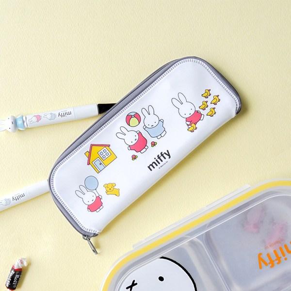 Miffy Step 1 Correction Chopsticks Spoon Fork Case Set, White, Spoon + Fork + Correction Chopsticks + Multi-Case
