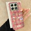 Pink Splicing Grid Pattern Vortex Phone Case for Xiaomi 13T 14T 11 Lite NE Poco X5 M6 Pro X6 X7 X3 Pro NFC C65 C61 M5S Cover