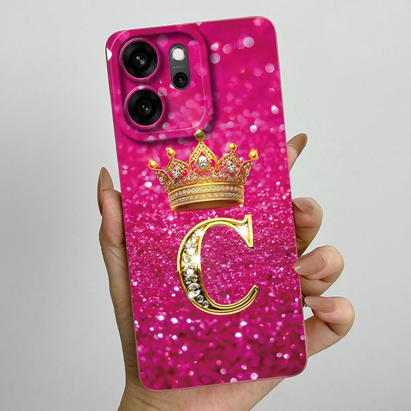Чехол для Oppo Reno 14 FS Reno14 F S 14F 14FS 5G Чехол для телефона Королевские Буквы Ударопрочный Мягкий ТПУ Чехол Reno14FS Reno14F Чехол Capa