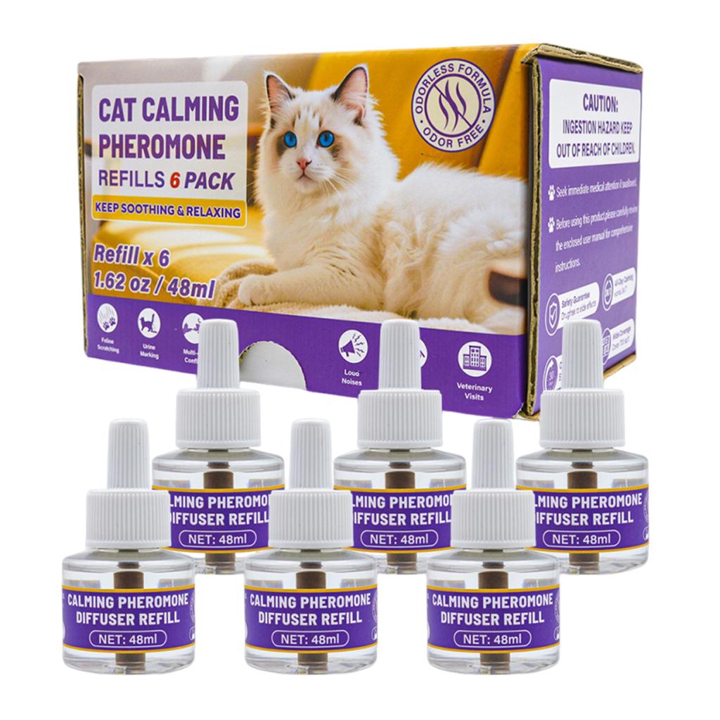 Pet Calming Diffuser, 3 In1 Pet Pheromones, Relaxing Pheromones For Pet Relief Stress Anxiety Reduce Aggression Barking, 1 Refill,48ml Per Bottle