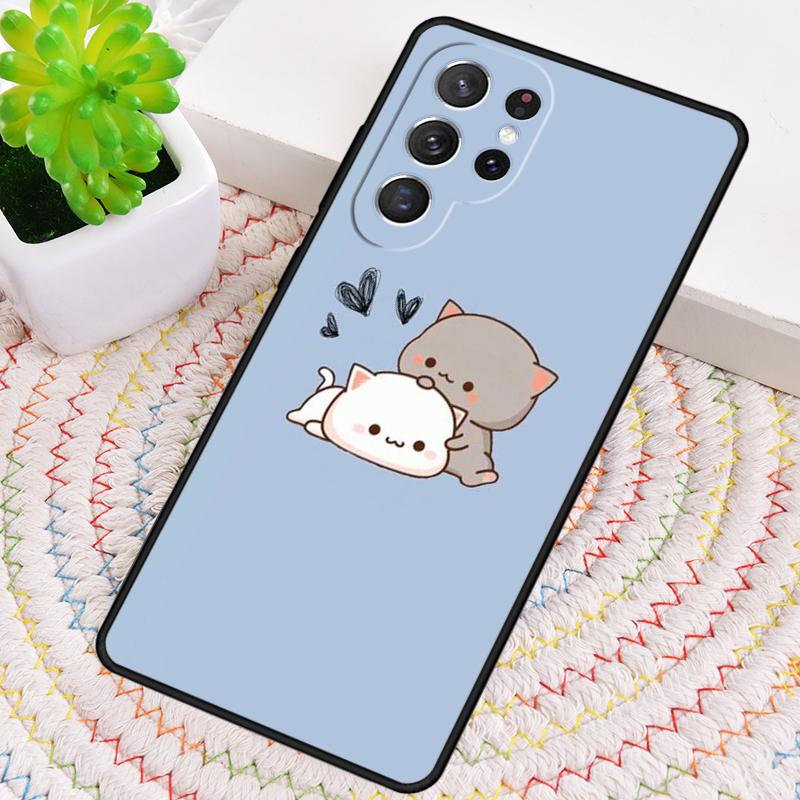 Мягкий силиконовый чехол для телефона Mochi Peach Cat для Samsung Galaxy note 10 pro S26 S25 S24 S23 S22 S21 Plus S25Ultra Capa Cover