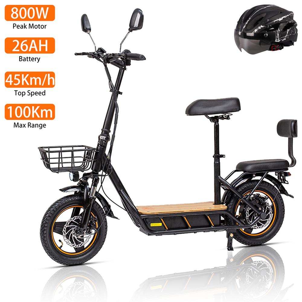 Электросамокат для взрослых Kukirin C1 Pro 800W Мотор Максимальная скорость 45км/ч С задним диваном и передней корзиной 48В 26Ач Запас хода 100км Нагрузка 120кг Новый