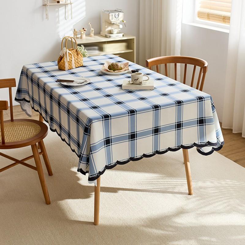 Ins Style Waterproof Tablecloth Pink Cherry Grid Small Fresh Desk Decor Students