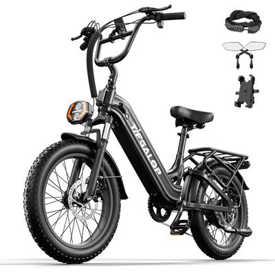 Электрический велосипед-внедорожник TIFGALOP XC20 48В20Ач Аккумулятор 500Вт Мотор 20-дюймовые толстые шины Городской электровелосипед для поездок с сиденьем для буксировки