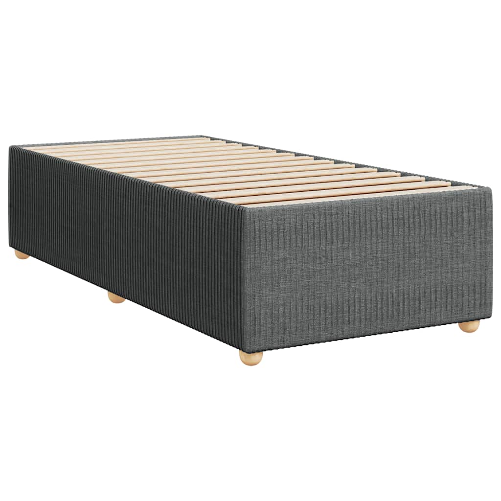 Box Spring Bed with Mattress Dark Grey 100 x 200 cm Fabric
