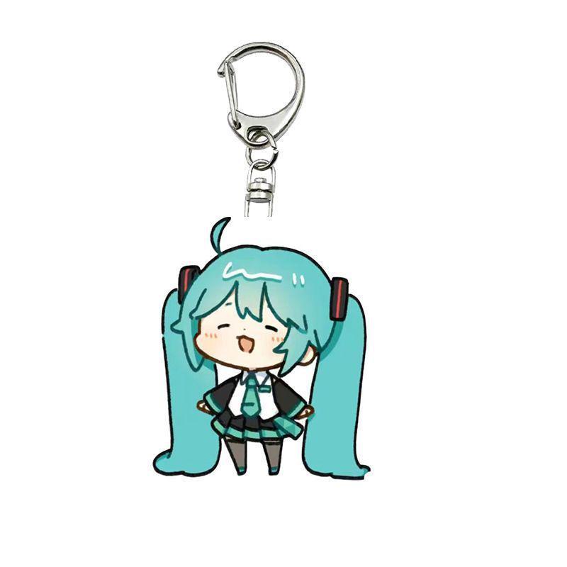 Hatsune Miku Cute Acrylic Keychain: Creative Anime Girl Pendant