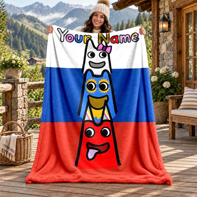 Banban Custom Name Flannel Blanket Personalized Soft Warm Plush Throw Blanket Customized Gift for Family Friends