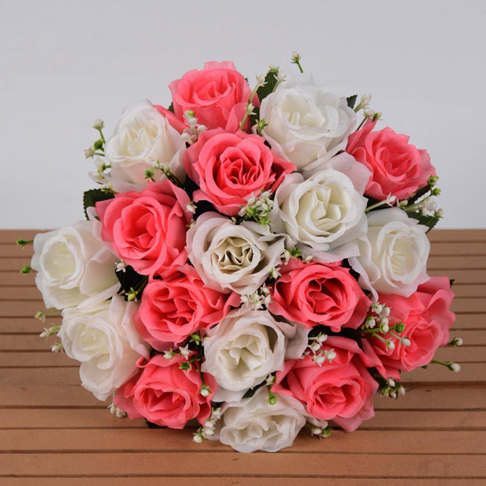 10 цветов Настоящий Счастливый Цветок Мини Натуральная Имитация Розы Новый Кристалл Трава Букет Домашний Декоративный