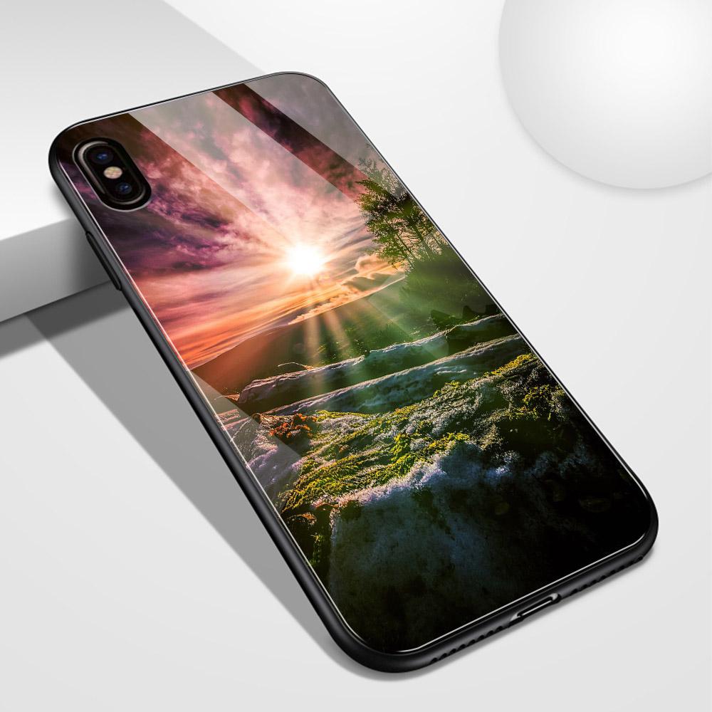 Для iPhone 14 13 12 11 Pro Max чехол стеклянная задняя крышка Road View Iphone Xr чехол Funda для iPhone 6 6s 7 8 14 Plus X Xs Max Xr Se